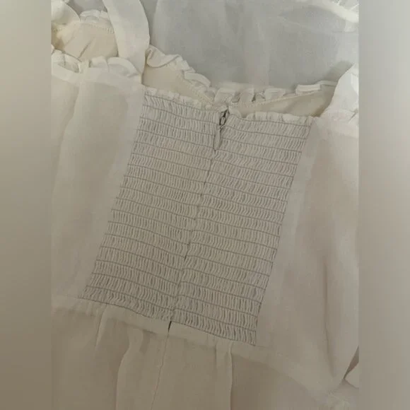 NWT Reformation Nikita Midi Dress in White Ivory Tie Straps Bridal | size 6 - Picture 10 of 12